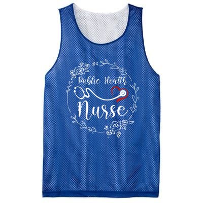 Floral Public Health Nurse Heart Stethoscope Gift Mesh Reversible Basketball Jersey Tank