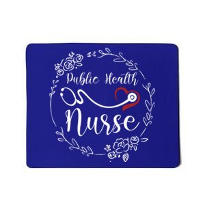 Floral Public Health Nurse Heart Stethoscope Gift Mousepad