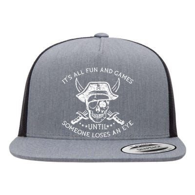 Funny Pirate Humor Quote Crossbones Design Flat Bill Trucker Hat