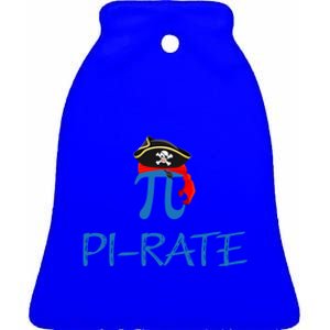 Funny Pirate Happy Pi Day Math Pirate Pun Great Gift Ceramic Bell Ornament