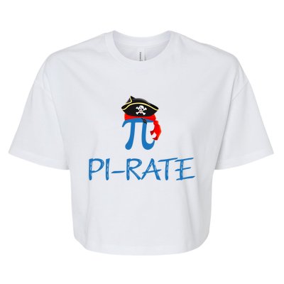 Funny Pirate Happy Pi Day Math Pirate Pun Great Gift Bella+Canvas Jersey Crop Tee