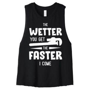 Funny Plumbing Humorous Plumber Gag Gifts Women's Racerback Cropped Tank