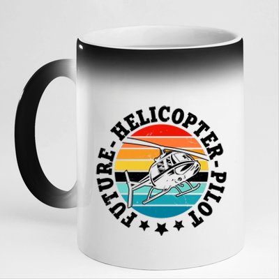 Future Pilot Helicopter 11oz Black Color Changing Mug