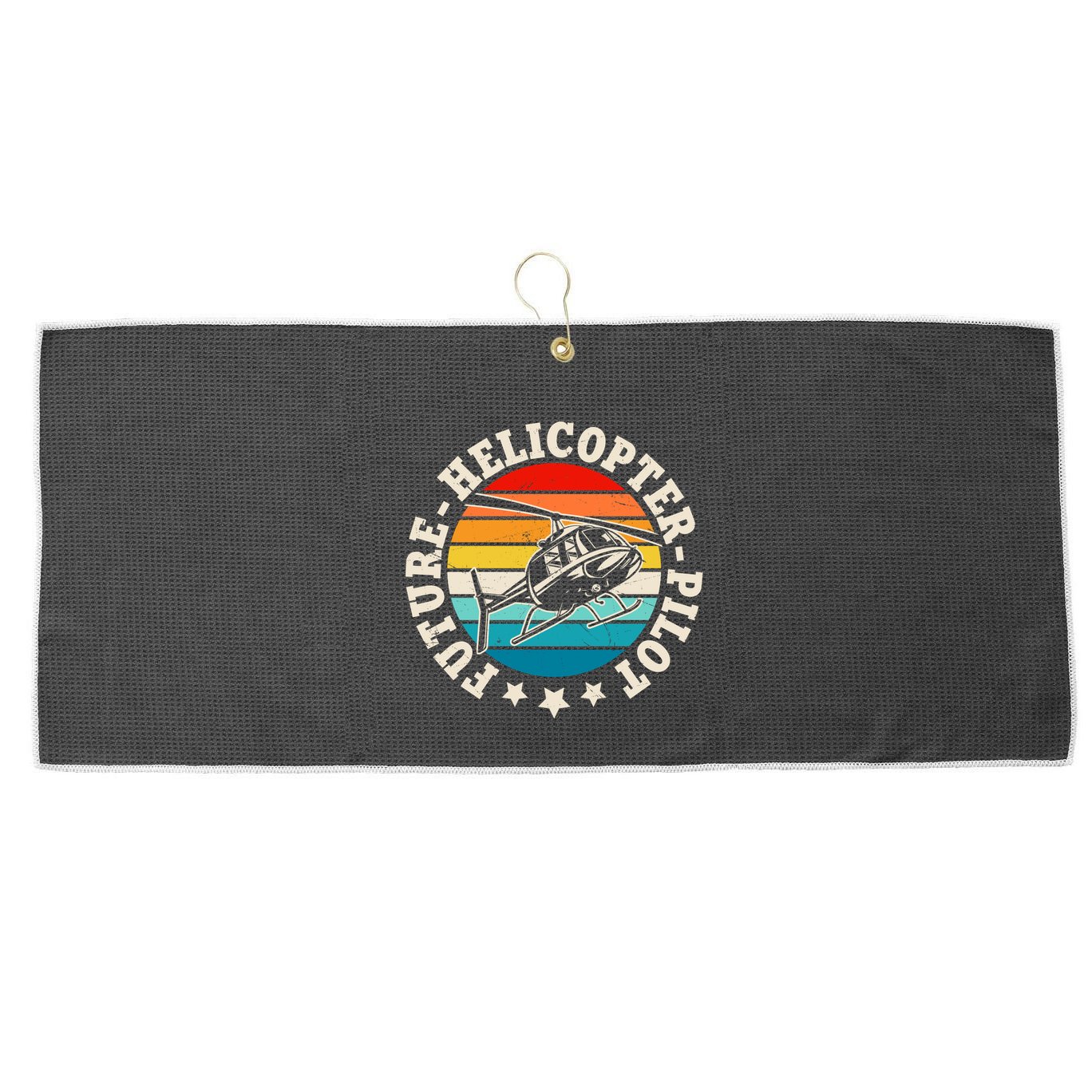Future Pilot Helicopter Large Microfiber Waffle Golf Towel