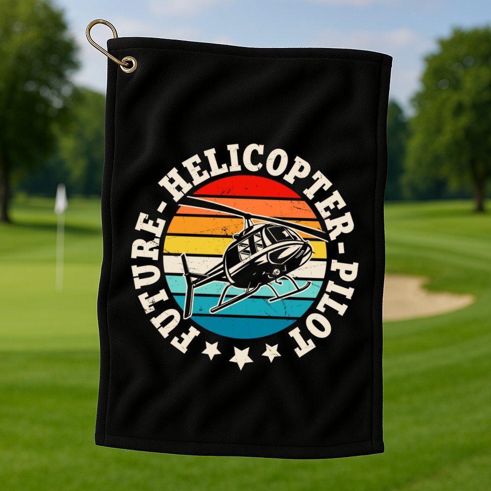 Future Pilot Helicopter Golf Towel