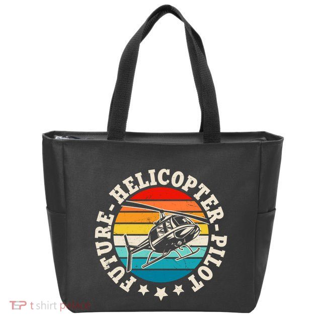Future Pilot Helicopter Zip Tote Bag