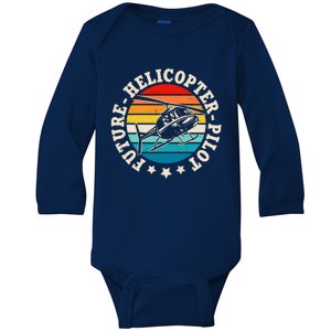 Future Pilot Helicopter Baby Long Sleeve Bodysuit