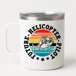 Future Pilot Helicopter 12 oz Stainless Steel Tumbler Cup