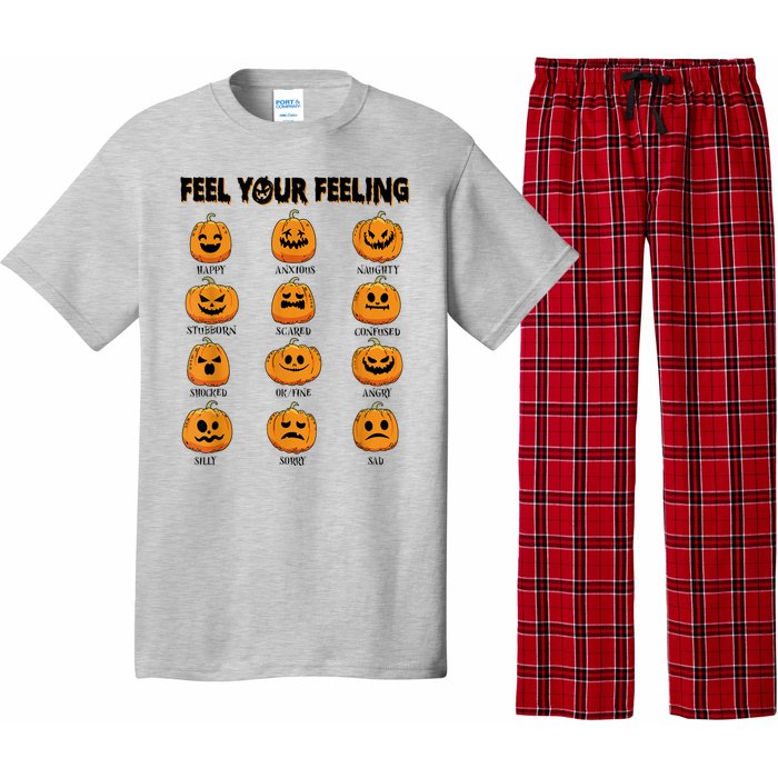 Feelings Pumpkins Halloween Mental Health Feel Your Feeling Pajama Set