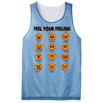 Feelings Pumpkins Halloween Mental Health Feel Your Feeling Mesh Reversible Basketball Jersey Tank