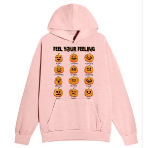 Feelings Pumpkins Halloween Mental Health Feel Your Feeling Urban Pullover Hoodie