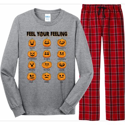 Feelings Pumpkins Halloween Mental Health Feel Your Feeling Long Sleeve Pajama Set