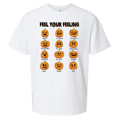 Feelings Pumpkins Halloween Mental Health Feel Your Feeling Sueded Cloud Jersey T-Shirt