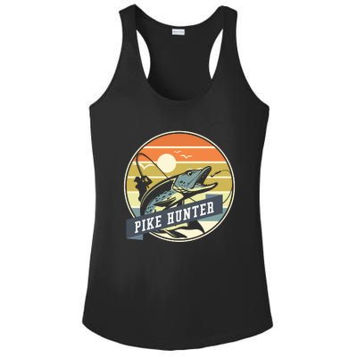 Fishing Pike Hunter River Fishing Angler Fish Hunting Ladies PosiCharge Competitor Racerback Tank