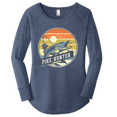 Fishing Pike Hunter River Fishing Angler Fish Hunting Women's Perfect Tri Tunic Long Sleeve Shirt