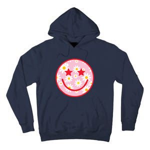 Funny Pink Happy Face Daisy Flower Smile Face Trendy Tall Hoodie