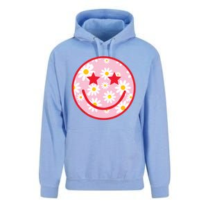 Funny Pink Happy Face Daisy Flower Smile Face Trendy Unisex Surf Hoodie