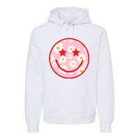 Funny Pink Happy Face Daisy Flower Smile Face Trendy Premium Hoodie