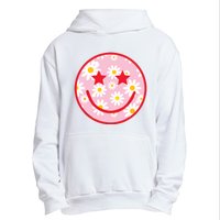 Funny Pink Happy Face Daisy Flower Smile Face Trendy Urban Pullover Hoodie