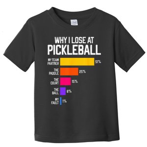 Funny Pickleball Humor Why I Lose Toddler T-Shirt