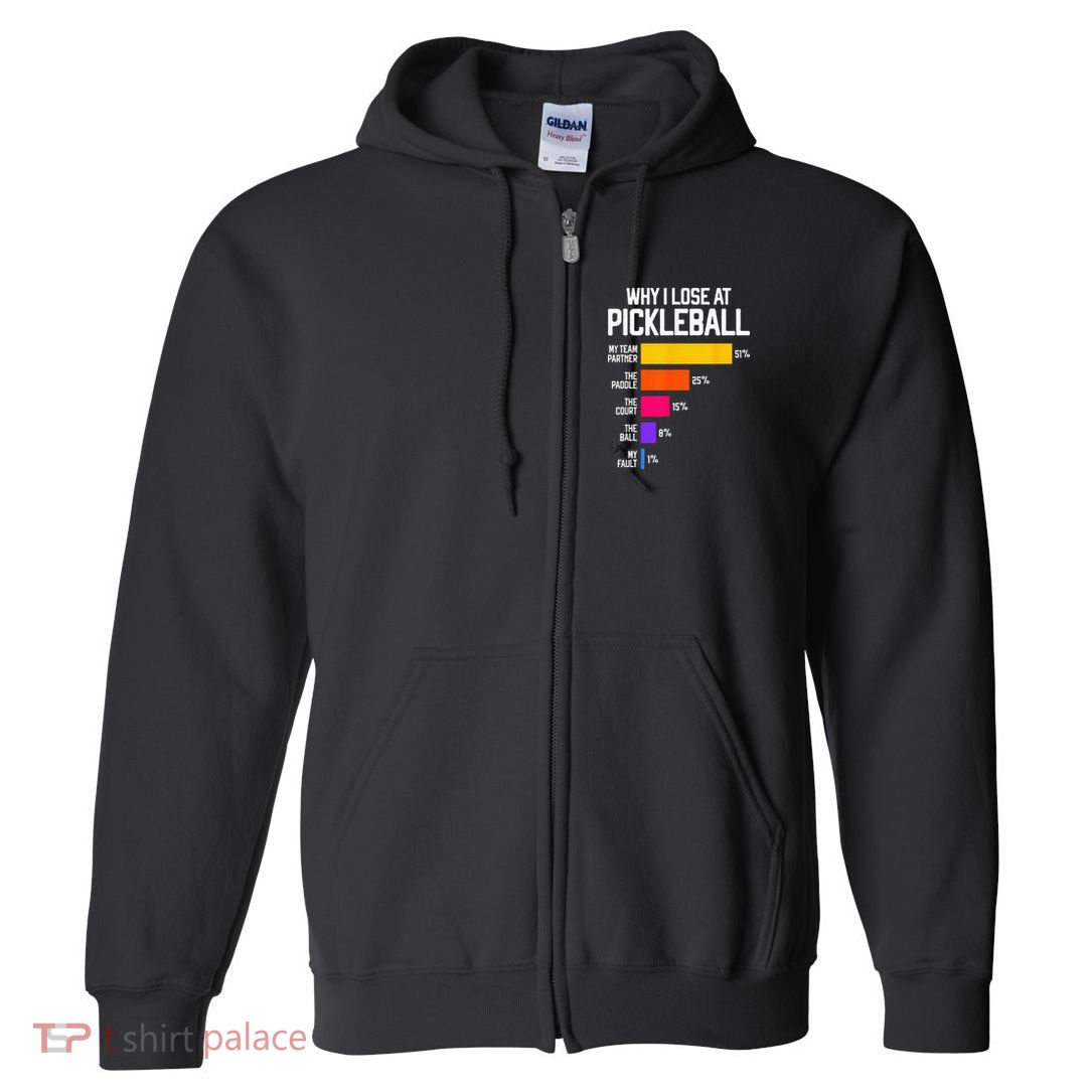 Funny Pickleball Humor Why I Lose Full Zip Hoodie