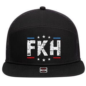 Fkh Political Humor F Kamala Harris Conservative Republican 7 Panel Mesh Trucker Snapback Hat