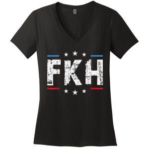 Fkh Political Humor F Kamala Harris Conservative Republican Women's V-Neck T-Shirt