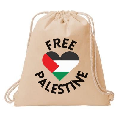 Free Palestine Heart Support Palestine Drawstring Bag