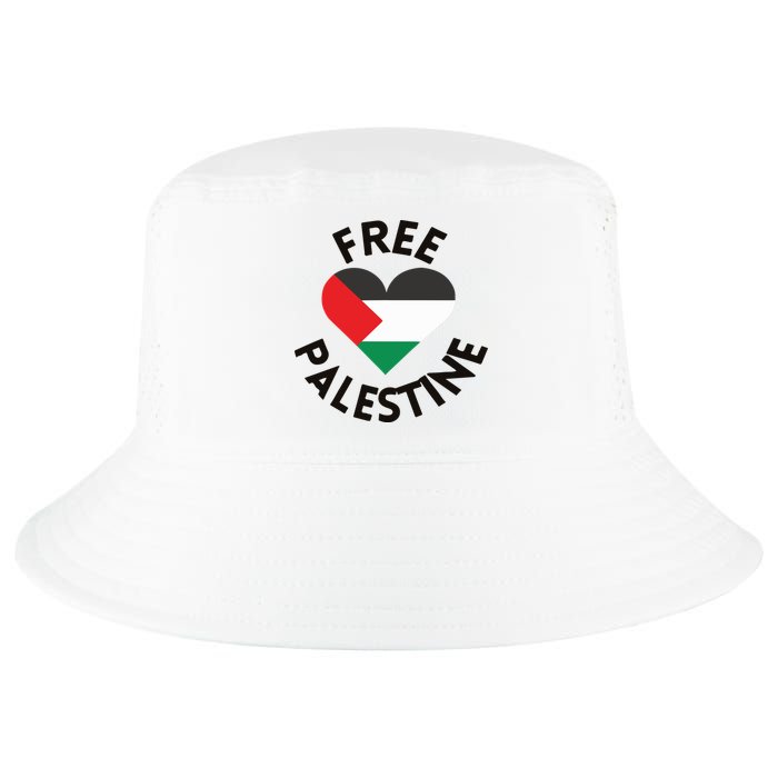 Free Palestine Heart Support Palestine Cool Comfort Performance Bucket Hat