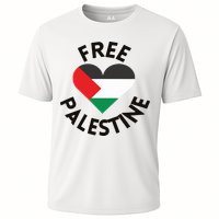 Free Palestine Heart Support Palestine Cooling Performance Crew T-Shirt