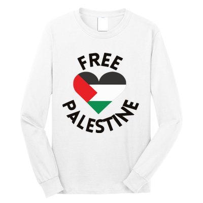 Free Palestine Heart Support Palestine Long Sleeve Shirt