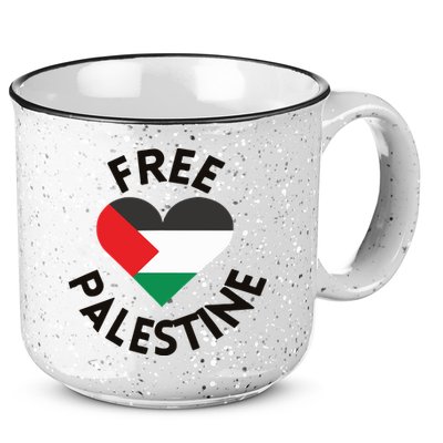 Free Palestine Heart Support Palestine 15oz Campfire Ceramic Mug