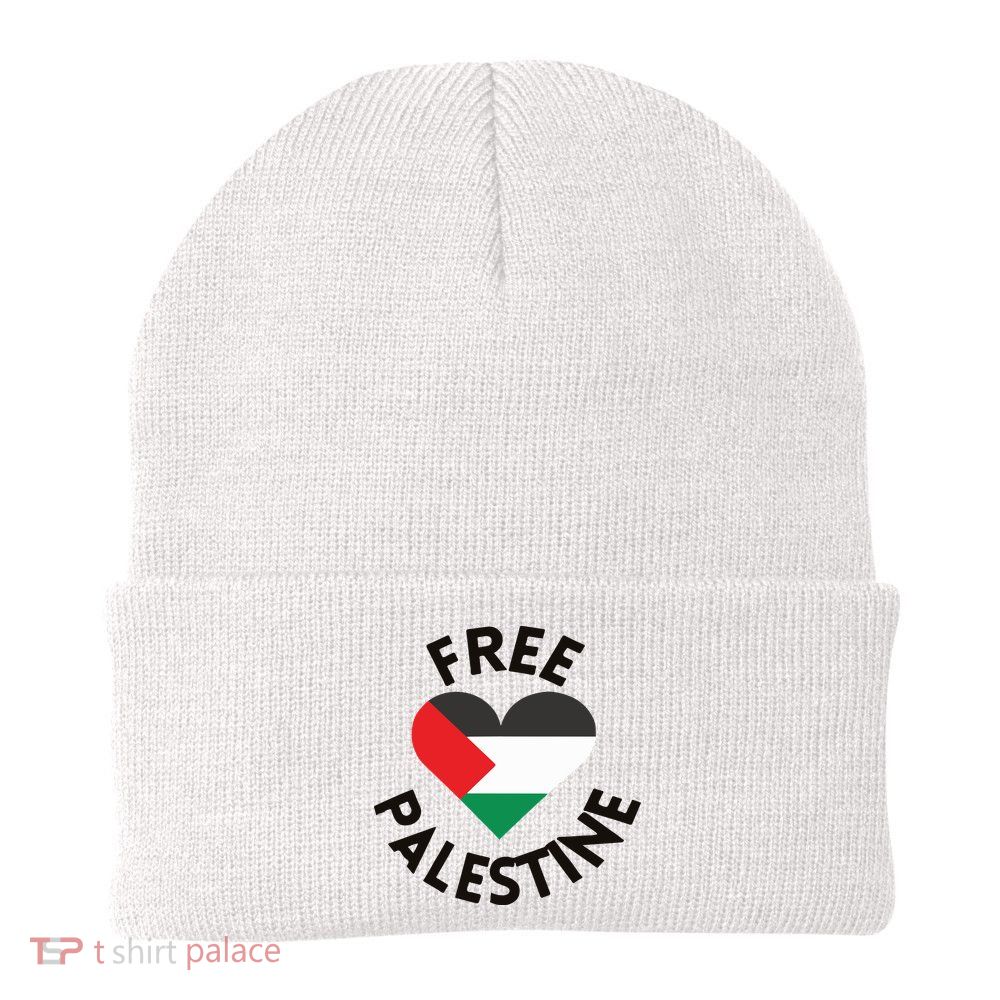 Free Palestine Heart Support Palestine Beanie