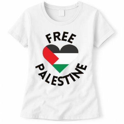 Free Palestine Heart Support Palestine Womens T-Shirt