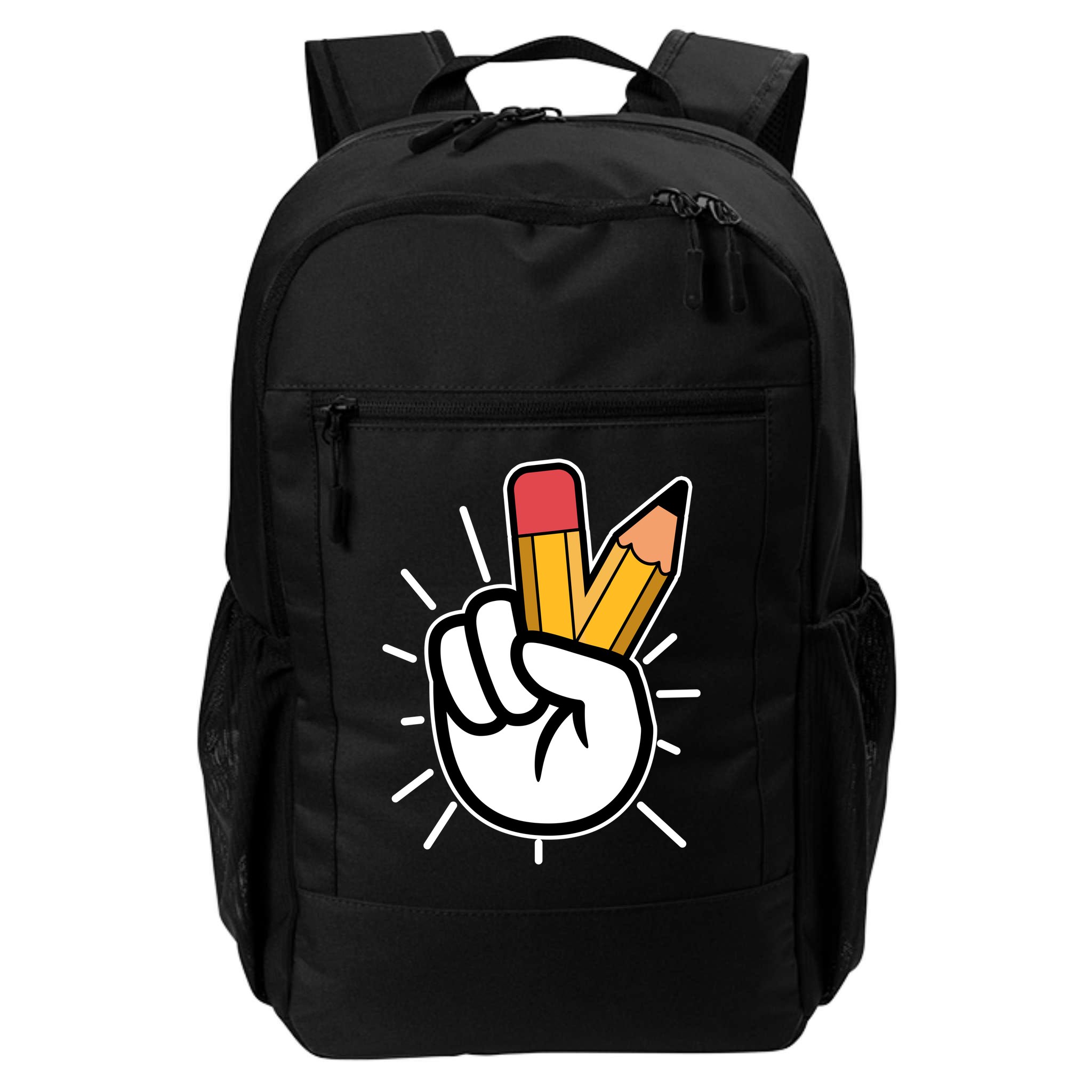 Funny Peace Hand With Pencil Fingers Backpack