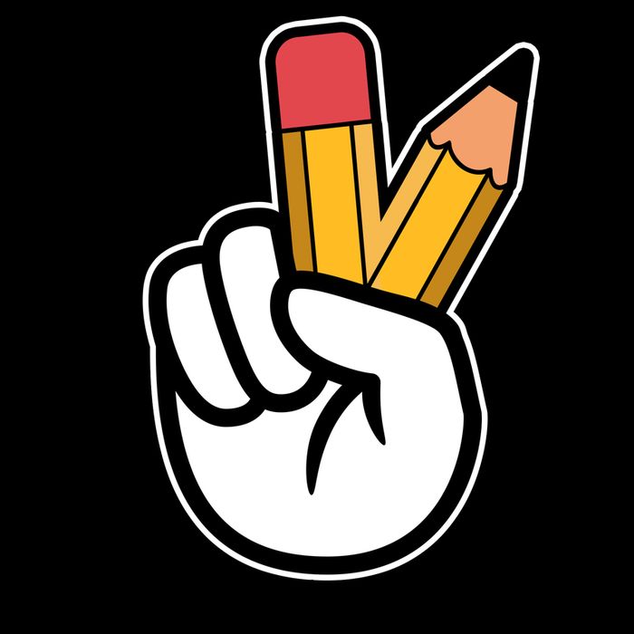 Funny Peace Hand With Pencil Fingers Mug