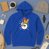 Funny Peace Hand With Pencil Fingers Hoodie