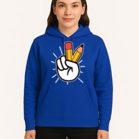 Funny Peace Hand With Pencil Fingers Hoodie