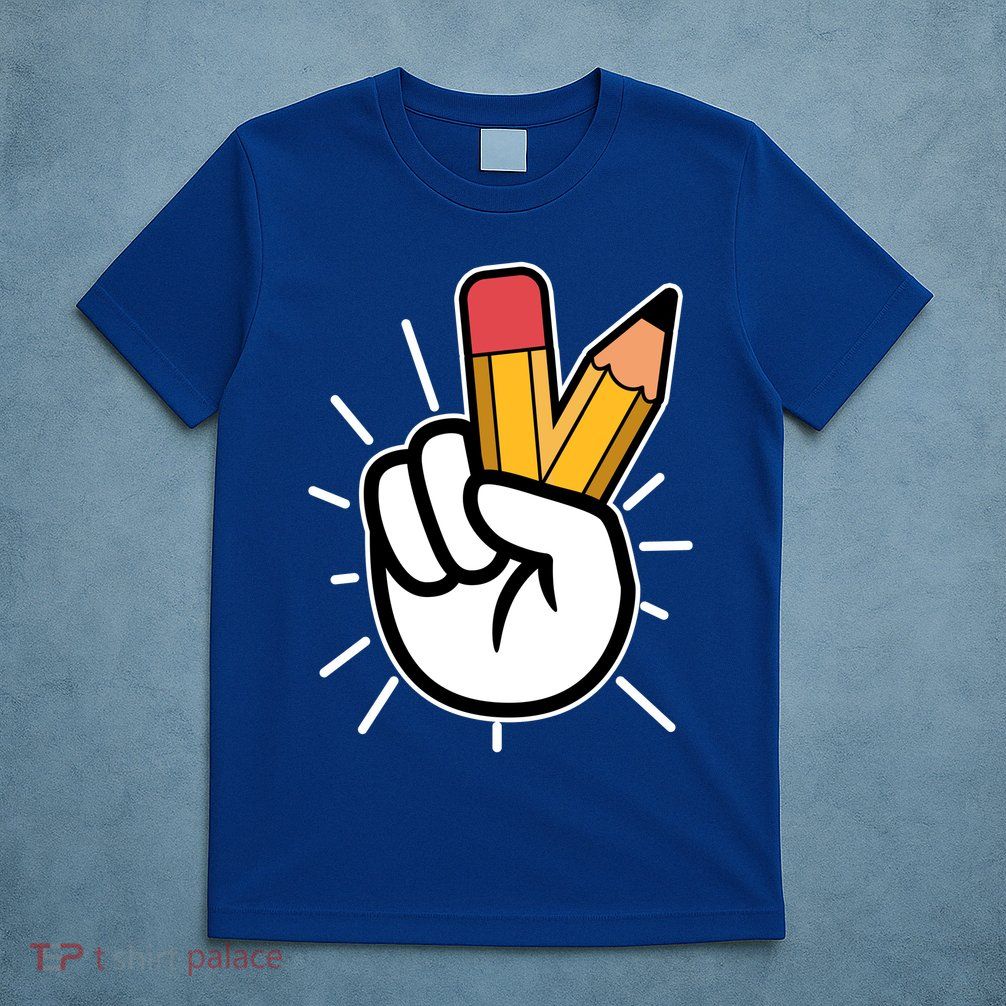 Funny Peace Hand With Pencil Fingers T-Shirt