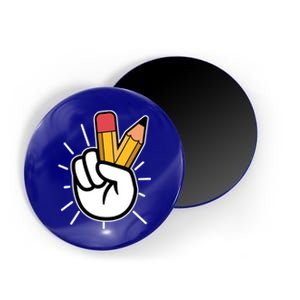 Funny Peace Hand With Pencil Fingers Magnet