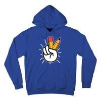 Funny Peace Hand With Pencil Fingers Tall Hoodie