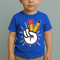 Funny Peace Hand With Pencil Fingers Toddler T-Shirt
