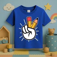 Funny Peace Hand With Pencil Fingers Toddler T-Shirt