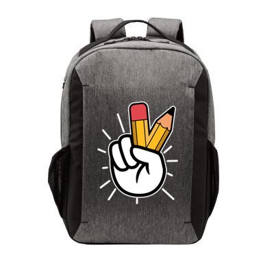 Funny Peace Hand With Pencil Fingers Vector Backpack