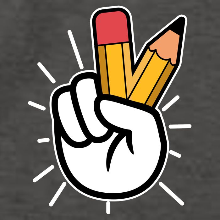 Funny Peace Hand With Pencil Fingers Vector Backpack