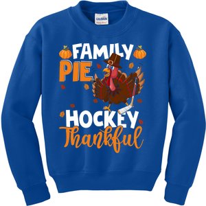 Family Pie Hockey Thanksgiving Funny Turkey Team Cool Gift Kids Sweatshirt