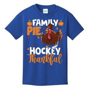 Family Pie Hockey Thanksgiving Funny Turkey Team Cool Gift Kids T-Shirt