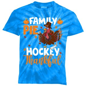 Family Pie Hockey Thanksgiving Funny Turkey Team Cool Gift Kids Tie-Dye T-Shirt