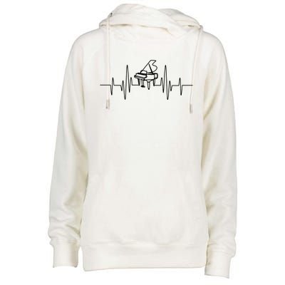 Funny Piano Heartbeat Keyboard For Piano Player Men Women Womens Funnel Neck Pullover Hood