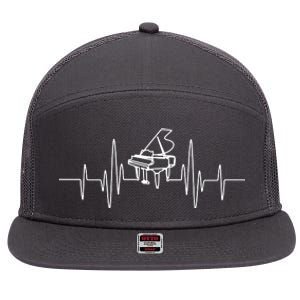 Funny Piano Heartbeat Keyboard For Piano Player Men Women 7 Panel Mesh Trucker Snapback Hat